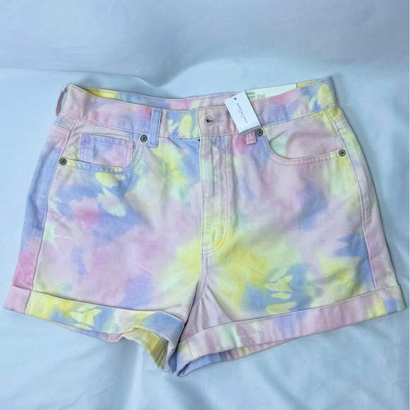 American Eagle Outfitters Pants - 🅽🅴🆆 American Eagle Outfitters pastel tie dye stretch jean mom shorts, 8 / 29W